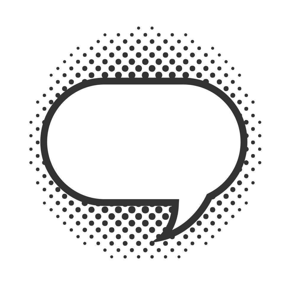 pop art comic speech bubble halftone style linear design white background vector