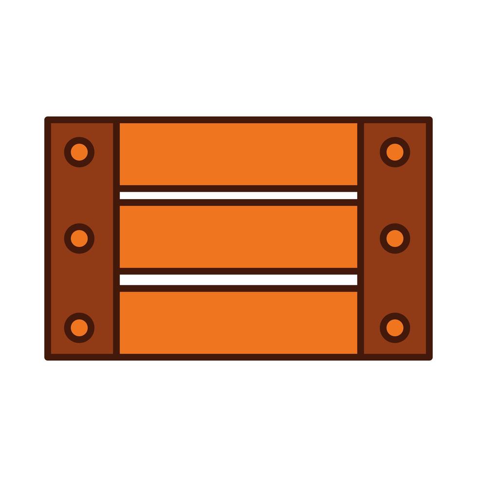 wood basket rustic line and fill icon vector