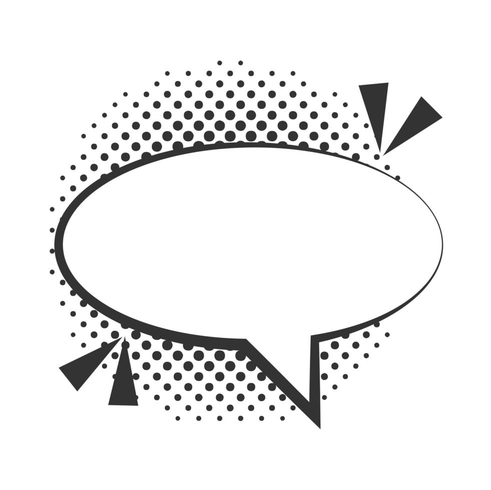 pop art speech bubble halftone style linear design white background vector