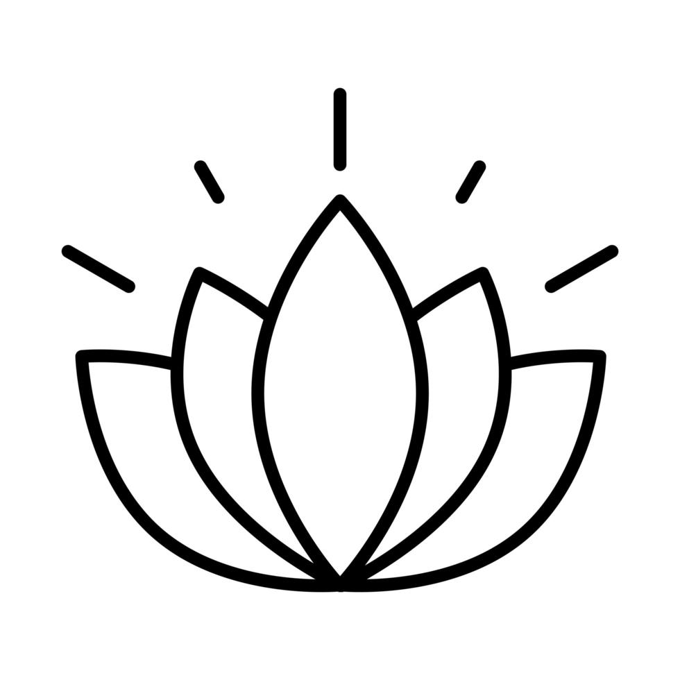 flower lotus nature decoration white background linear style icon vector