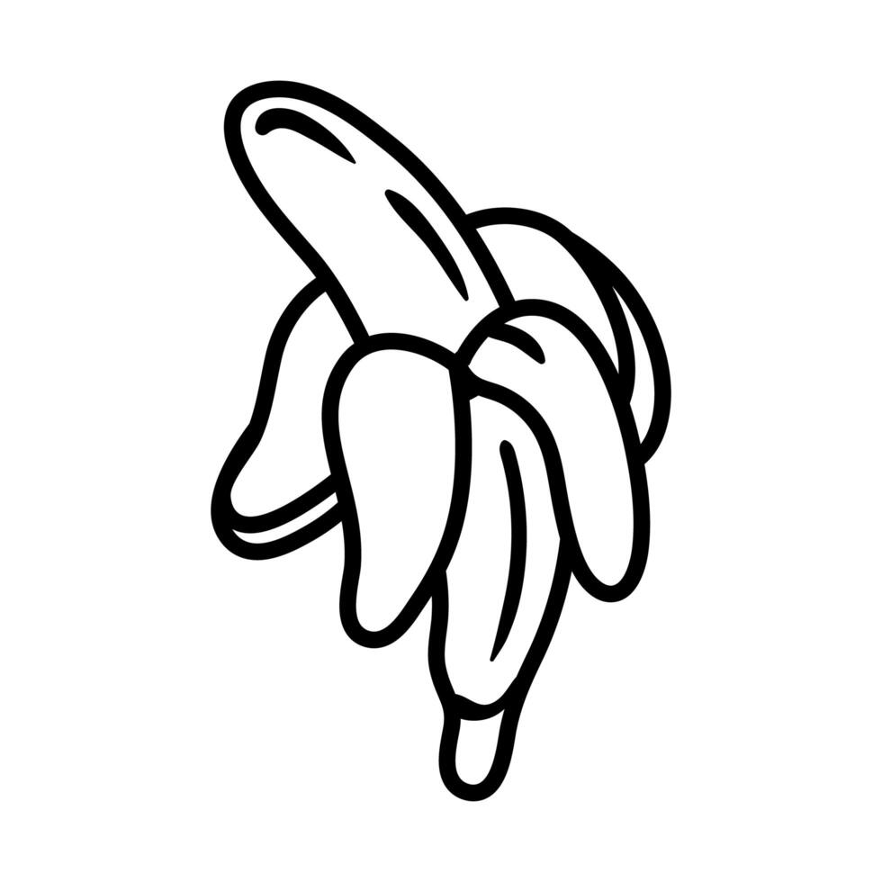 fresh banana pop art line style vector