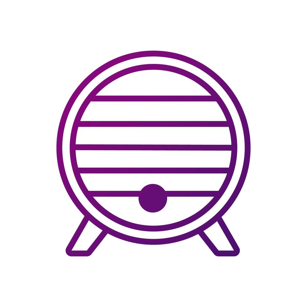 wine wooden barrel gradient style icon vector