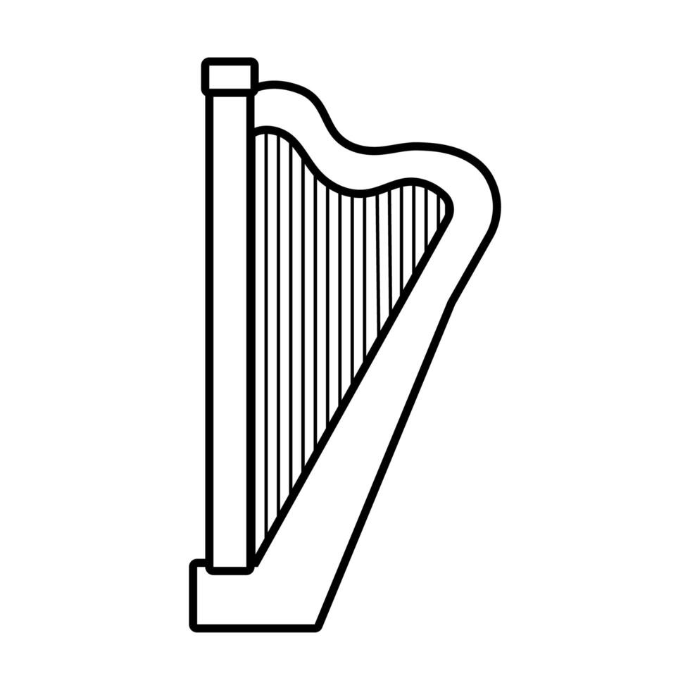 harp string instrument line style icon vector