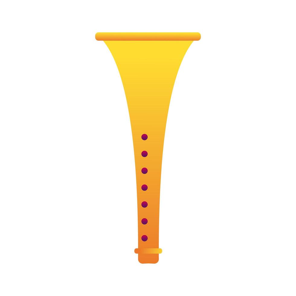 cornet air instrument musical line and fill style icon vector