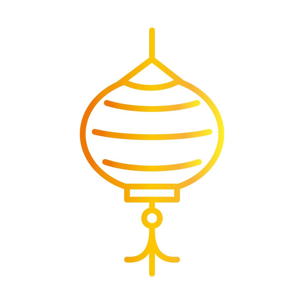 happy mid autumn festival cute lantern decoration cartoon gradient style icon vector