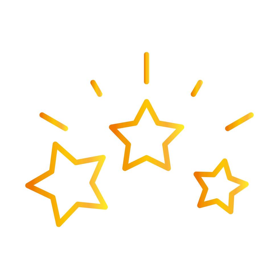 bright stars decoration ornament white background gradient style icon vector