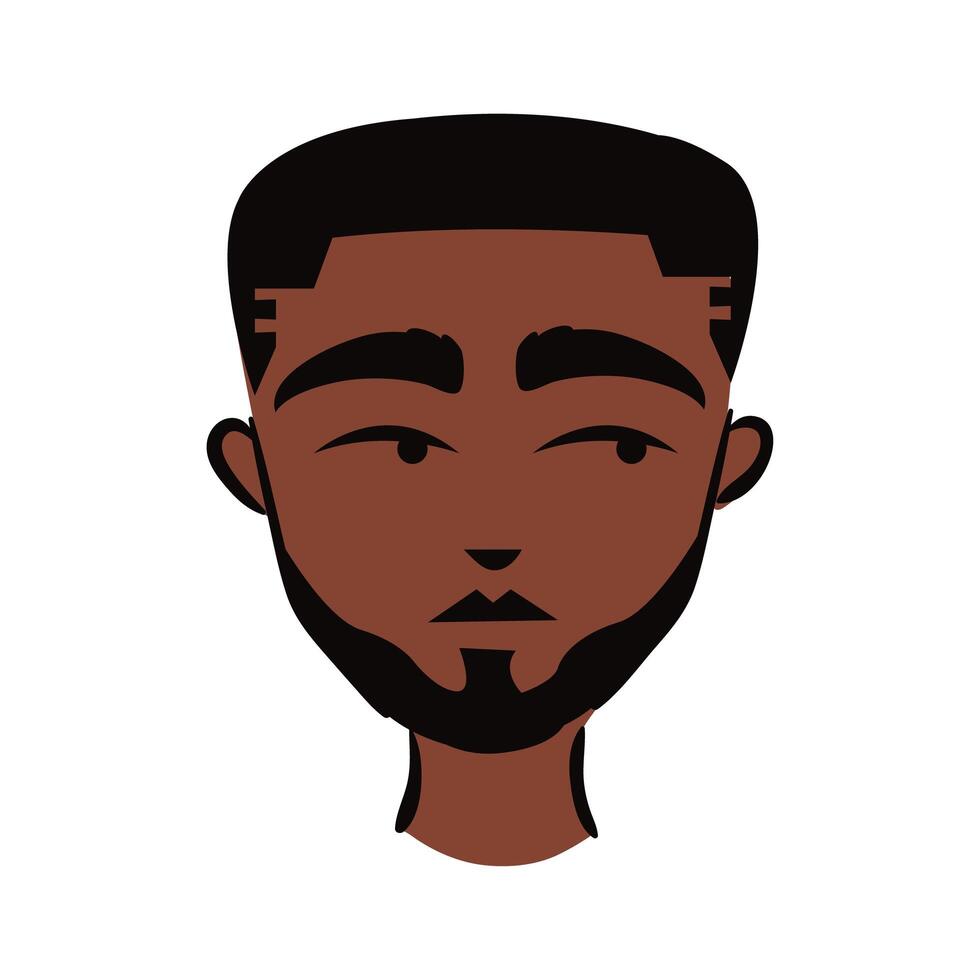 young afro man ethnicity with beard flat style icon vector