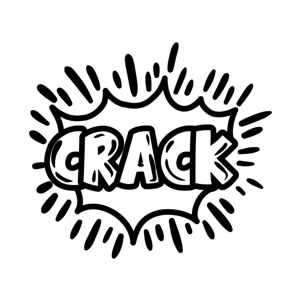 expresion cloud with crack word pop art line style vector