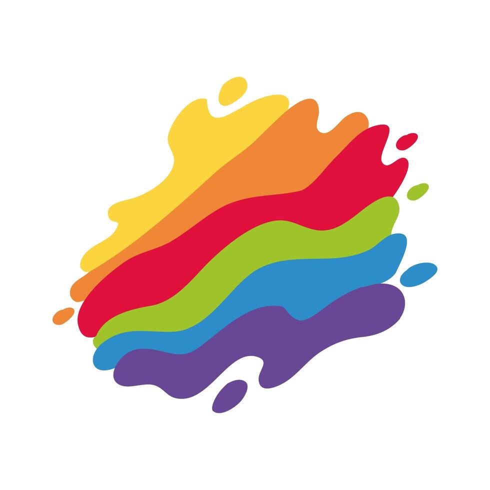 icono de estilo plano de pintura de colores del arco iris lindo vector