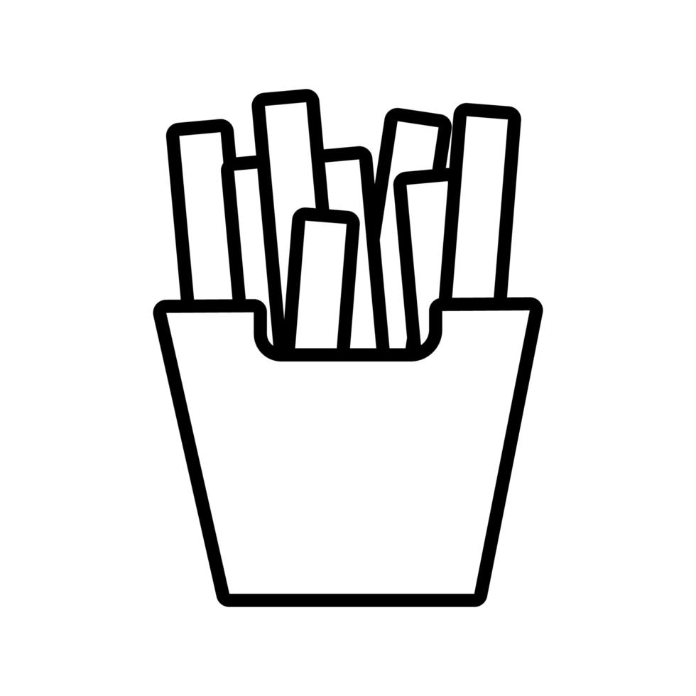 french fries pop art line style vector