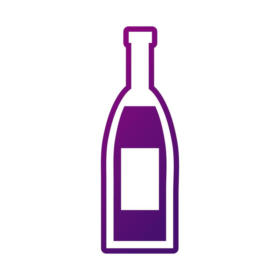 wine bottle drink gradient style icon vector