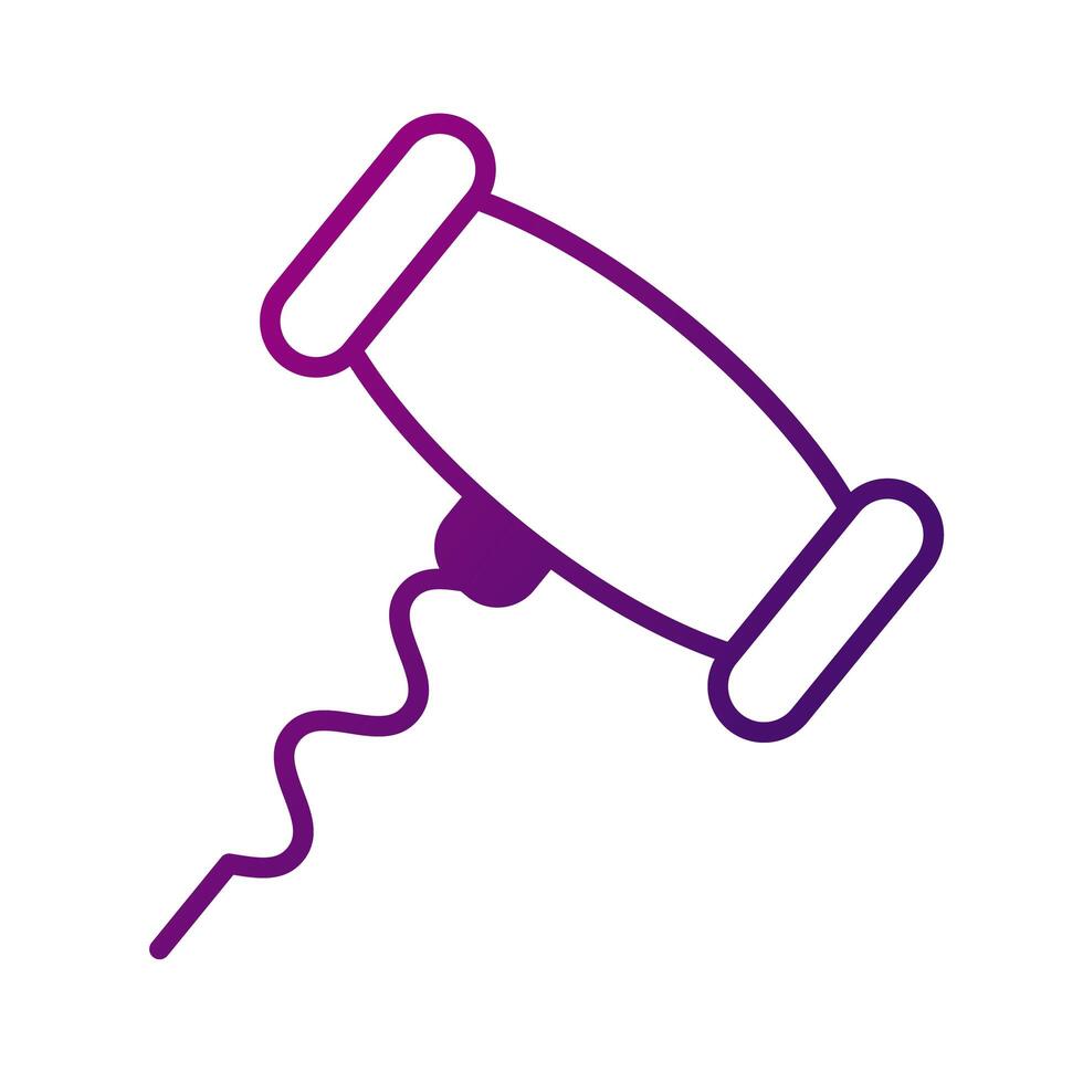 wine corkscrew gradient style icon vector