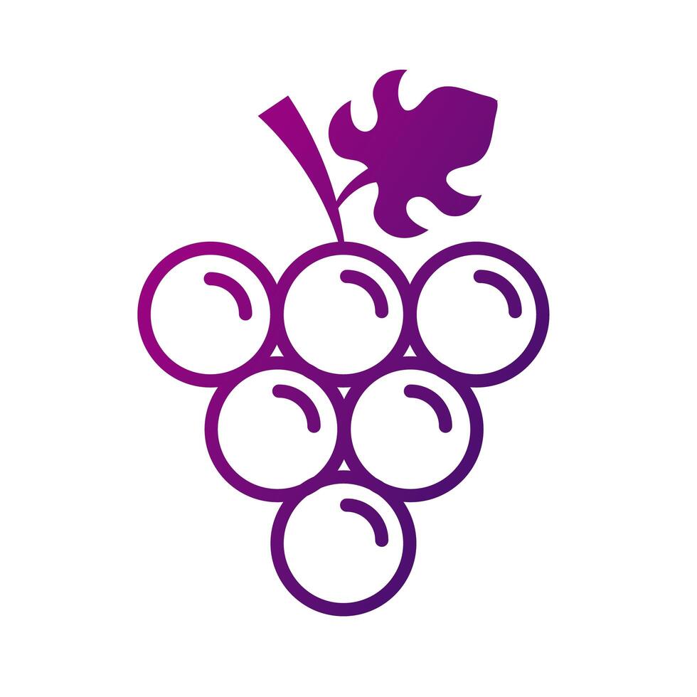 grapes fresh fruits gradient style vector