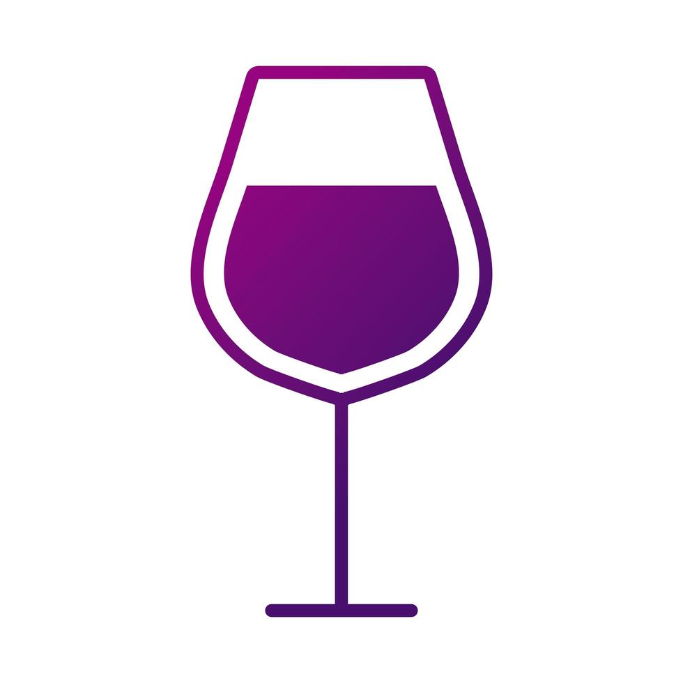 icono de gradiente de estilo de bebida de copa de vino vector
