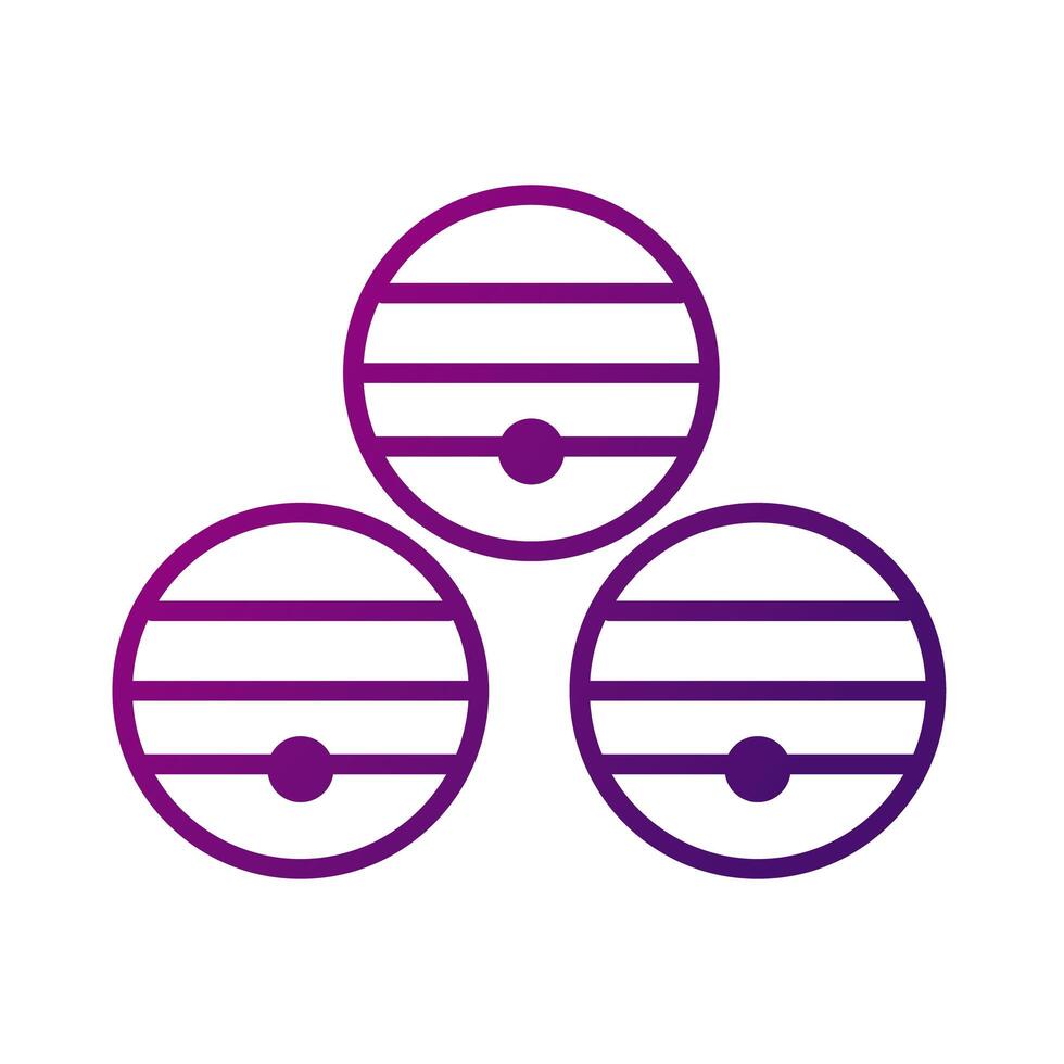 pile of wine wooden barrels gradient style vector
