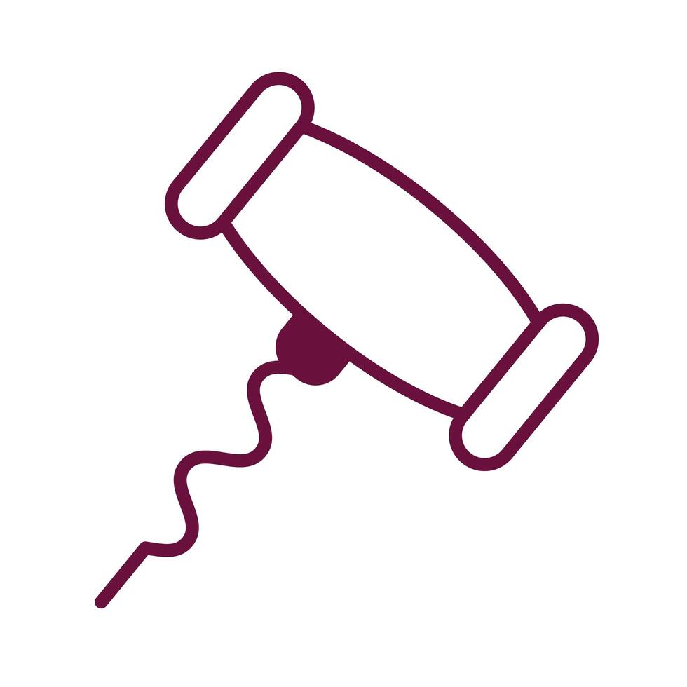 wine corkscrew line style icon vector