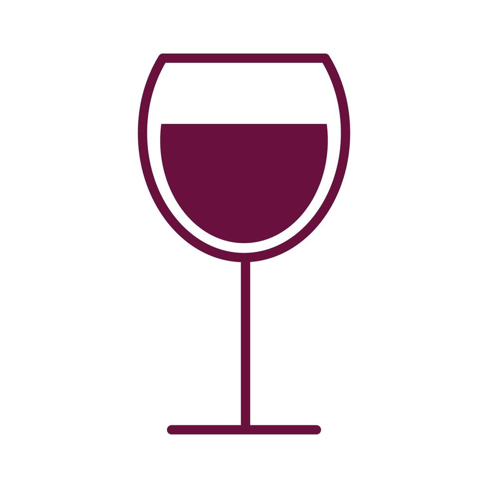 wine cup drink line style icon vector