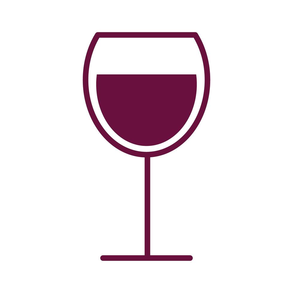 icono de estilo de línea de bebida de copa de vino vector