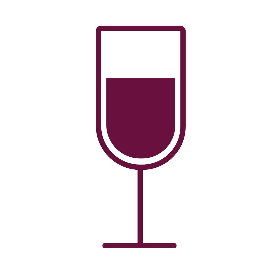 icono de estilo de línea de bebida de copa de vino vector