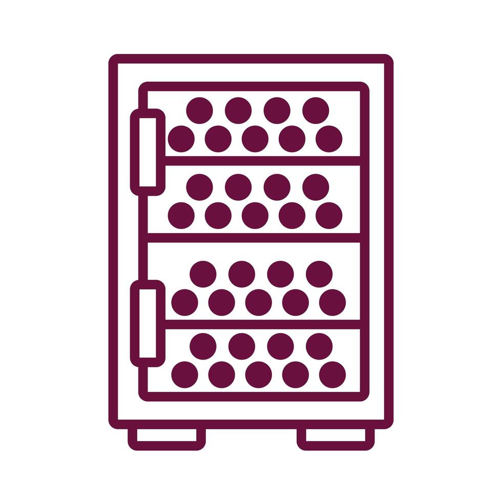 icono de estilo de línea de caja de almacenamiento de vino vector