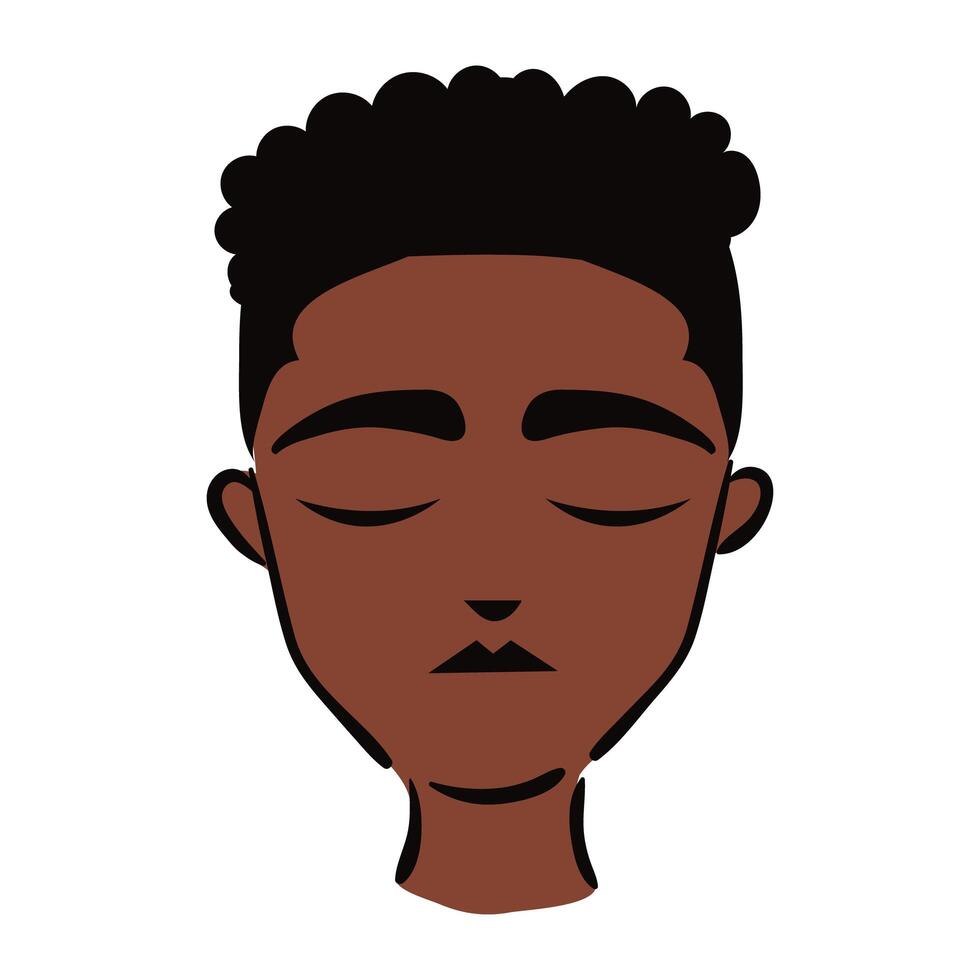 young afro man ethnicity flat style icon vector