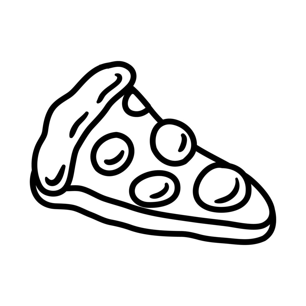 pizza pop art line style vector