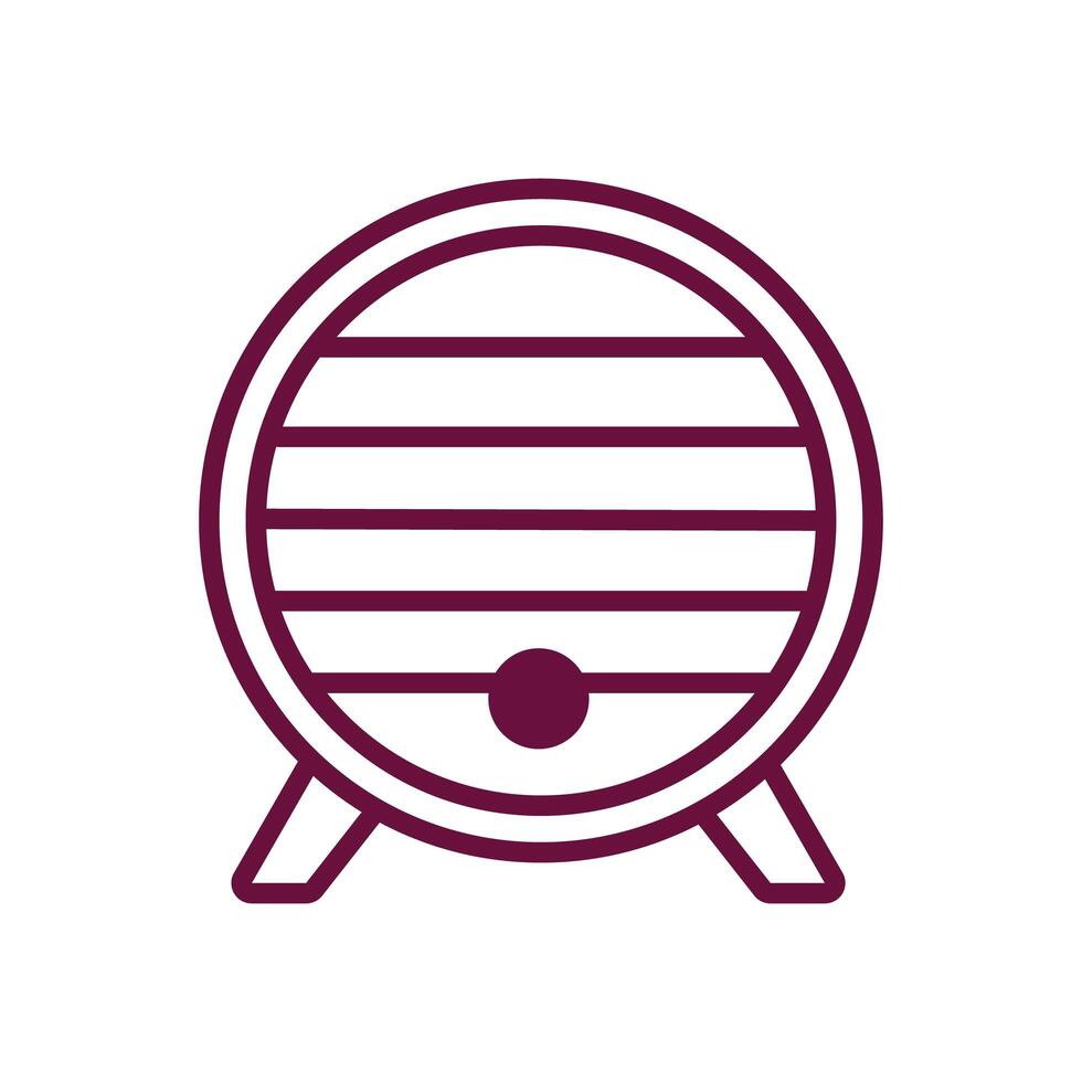 wine wooden barrel line style icon vector