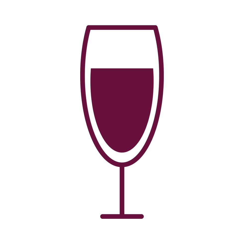 icono de línea de estilo de bebida de copa de vino vector