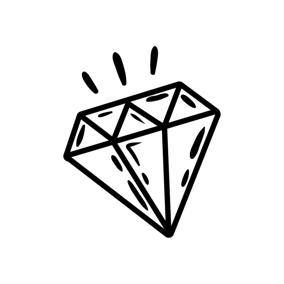 estilo de línea de arte pop de diamantes vector