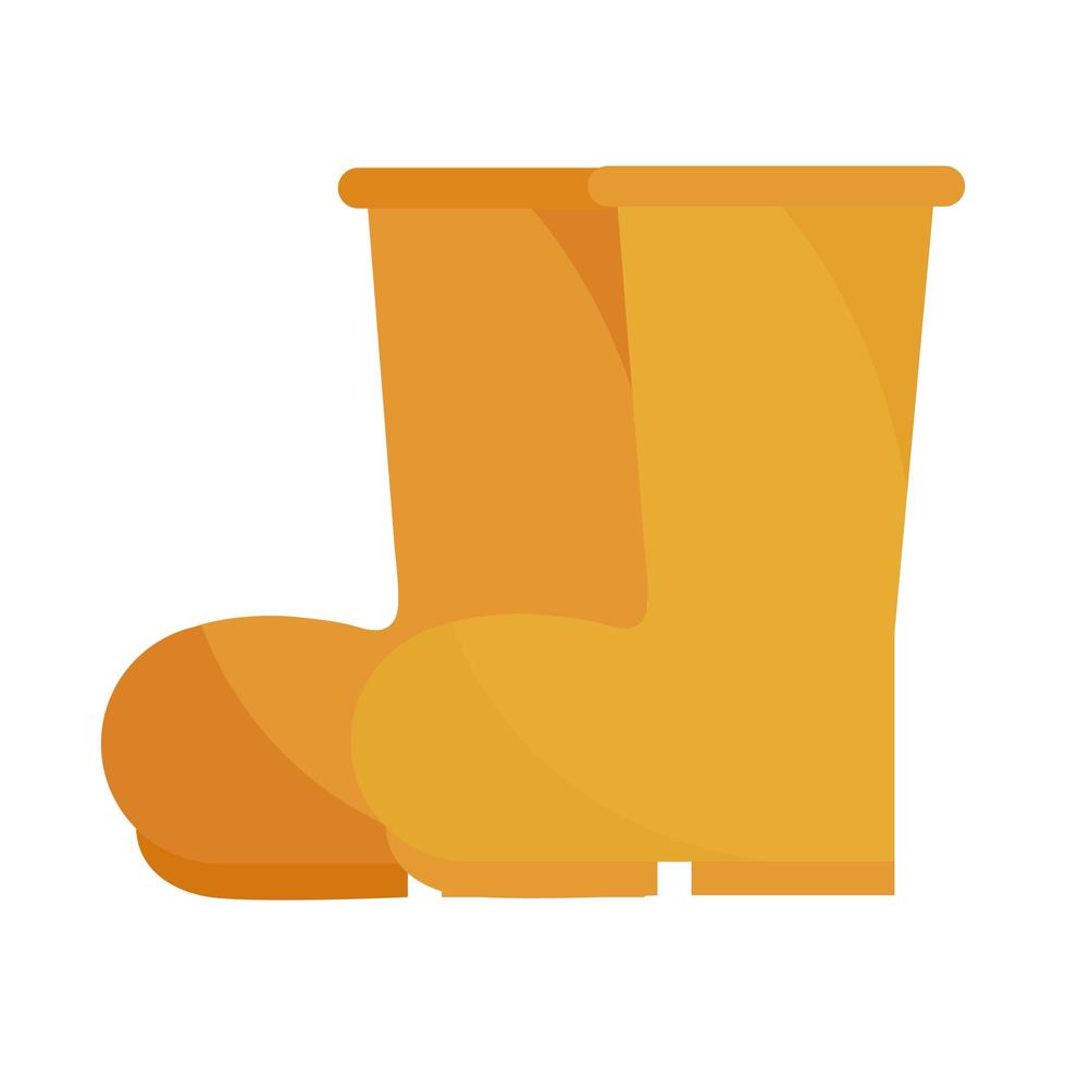Icono plano del equipo de botas de goma con sombra vector