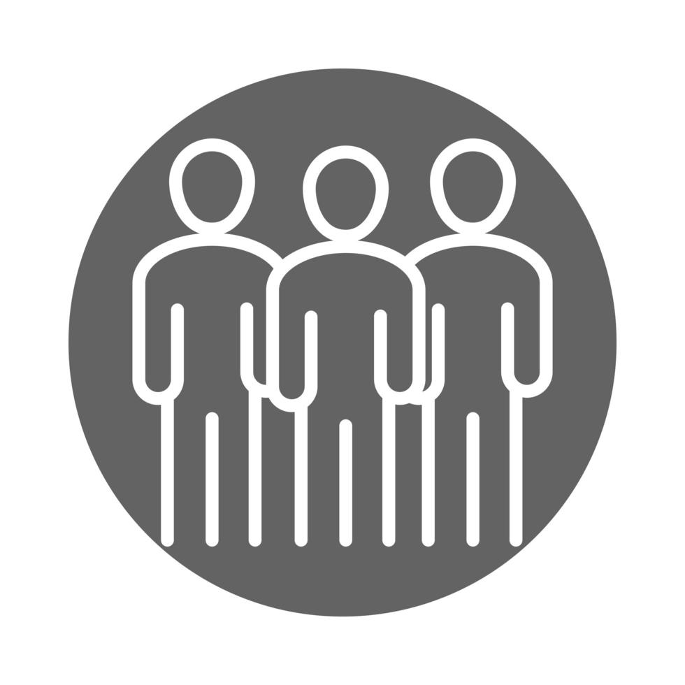 team group people avatar coworking office business workspace block and line icon vector