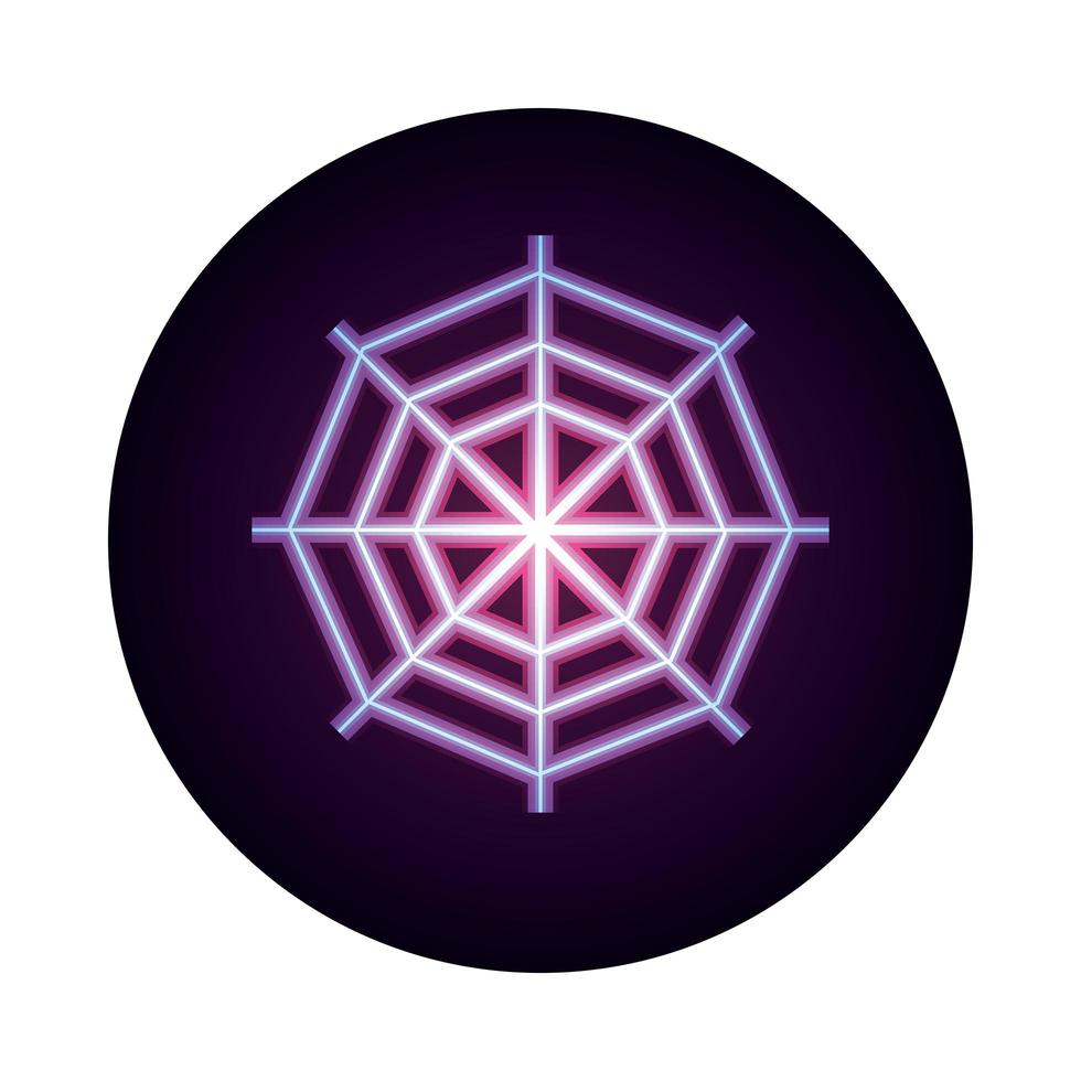 spider web icon on white background neon icon style design vector