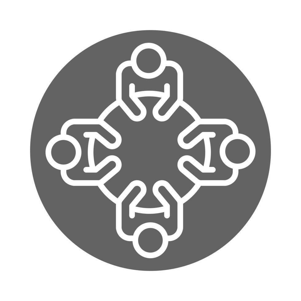 people working together coworking office business workspace block and line icon vector