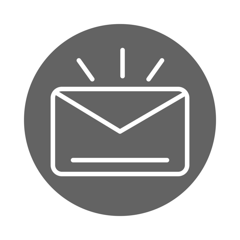 icono de línea y bloque de sobre de mensaje de correo electrónico vector