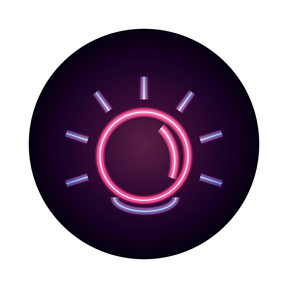 crystal ball magic fantasy neon icon style vector