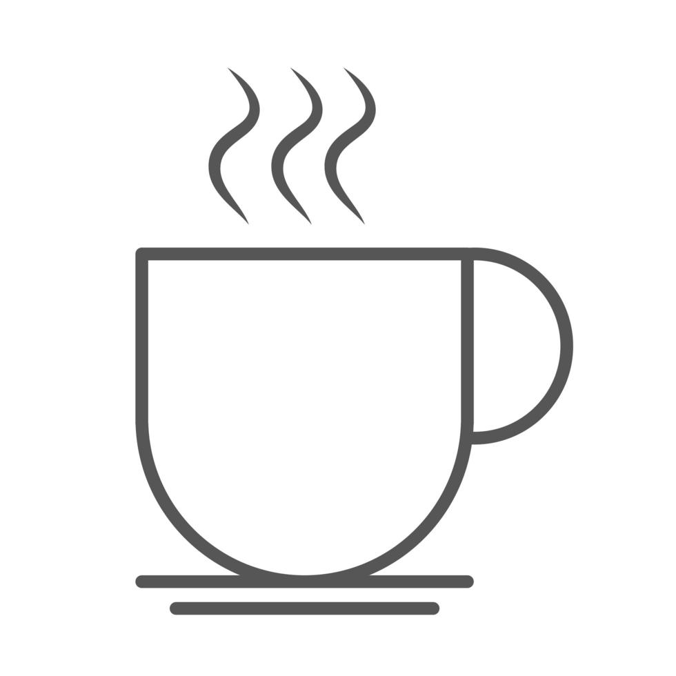 hot coffee cup aroma beverage line icon design vector
