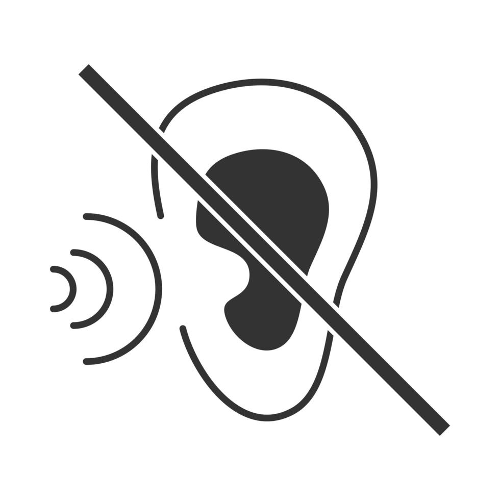 deaf icon disability to hear world disability day silhouette design vector
