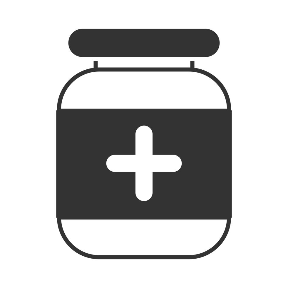 medicine bottle prescription pharmacy silhouette icon design vector