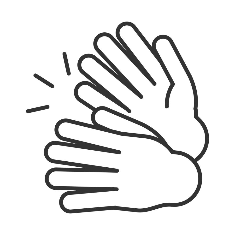 hands clap celebration linear icon design vector