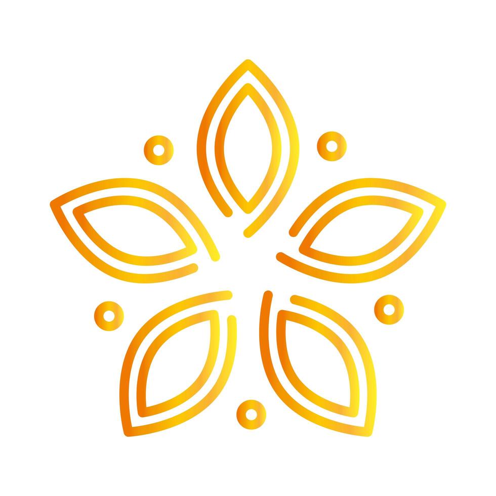 floral flower decoration ornament linear gradient style icon vector