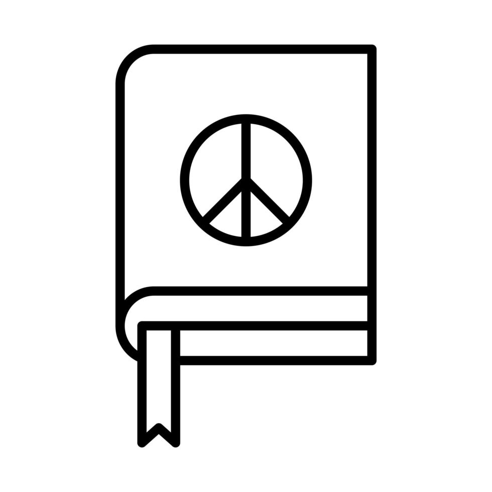 book peace and human rights day line icon design vector