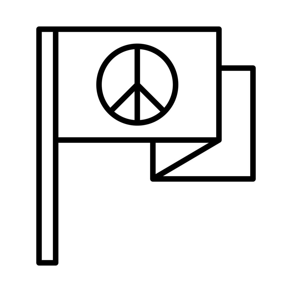 bandera, símbolo de paz, día de los derechos humanos, línea, icono, diseño vector
