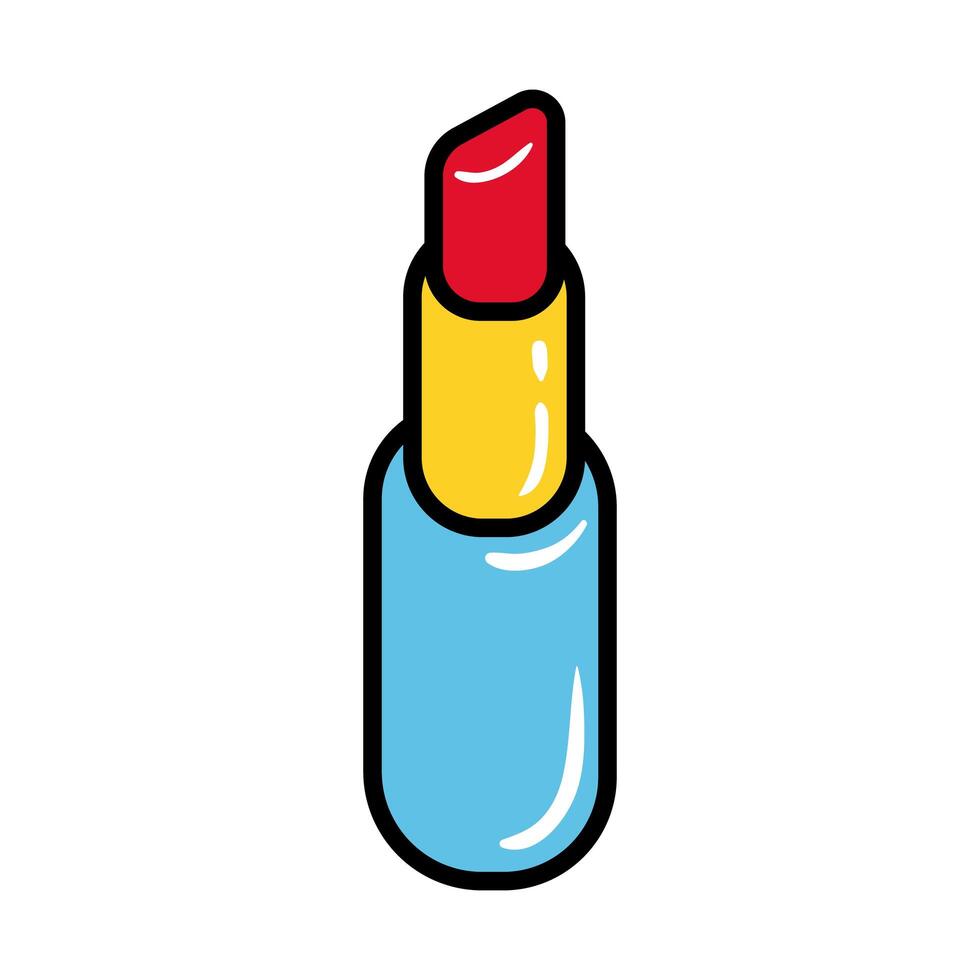 estilo plano del arte pop de lápiz labial vector