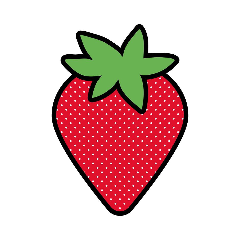 estilo plano de arte pop de fruta de fresa vector