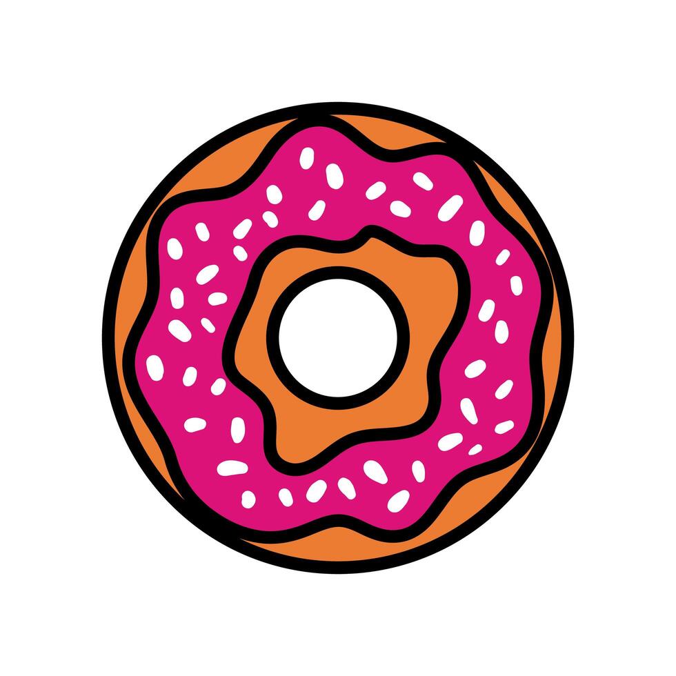 donut pop art flat style vector