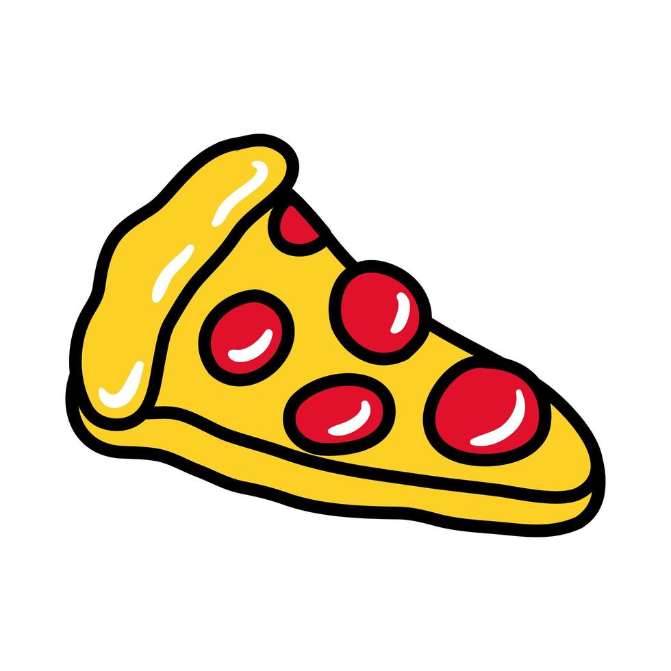 estilo plano de pizza pop art vector