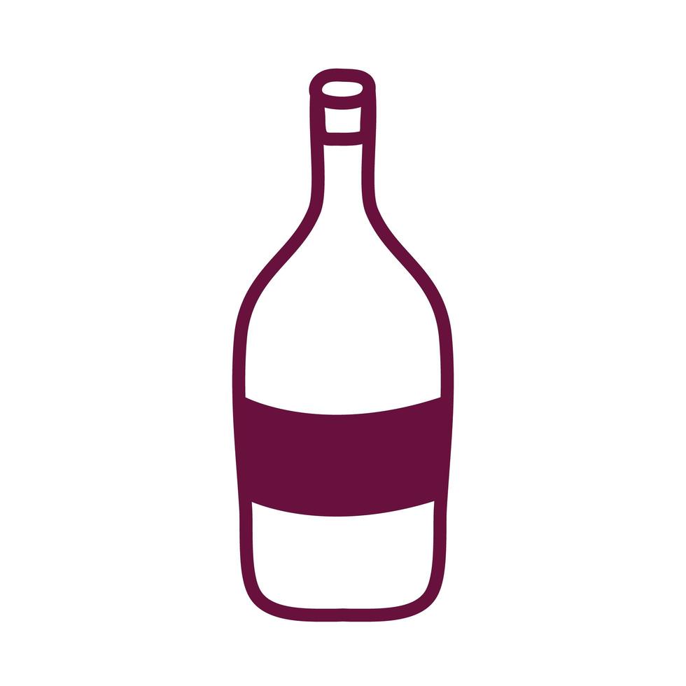 wine bottle drink style line icon vector