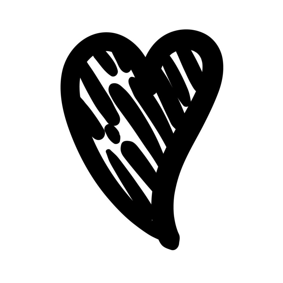 heart love painted art work silhouette style icon vector