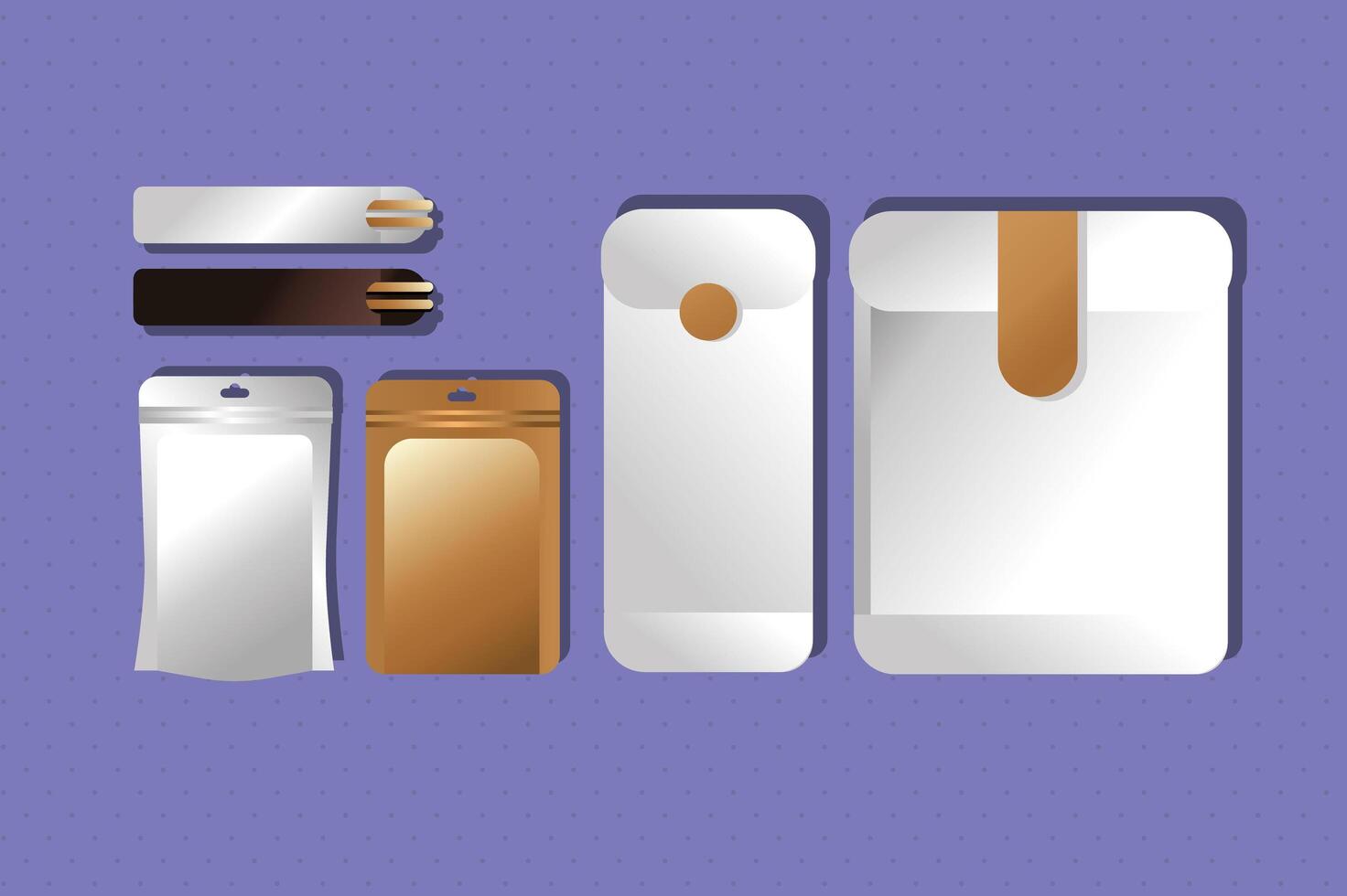 mockup paper envelopes and chopstick packaging gradient style vector