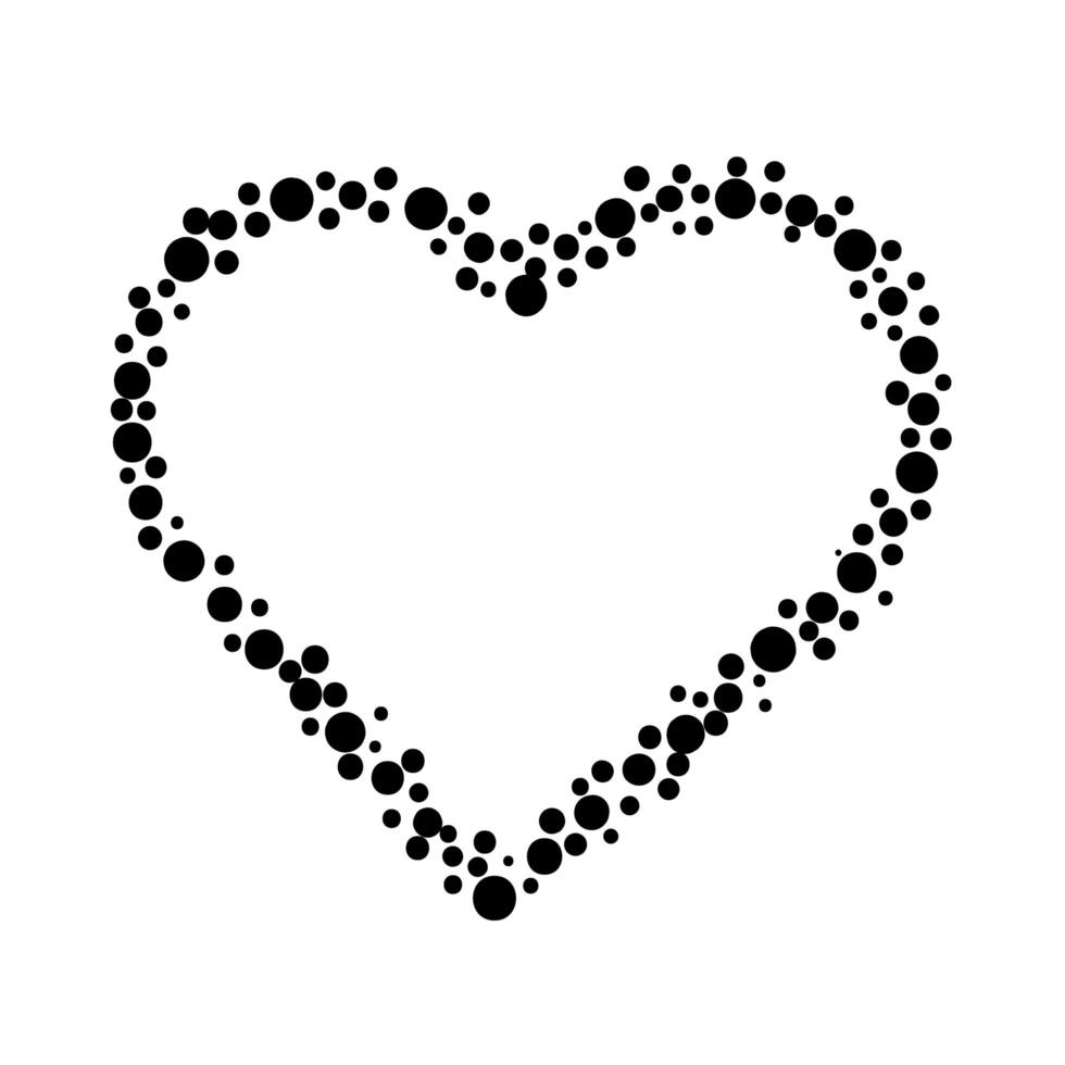 heart love border dotted work art silhouette style vector